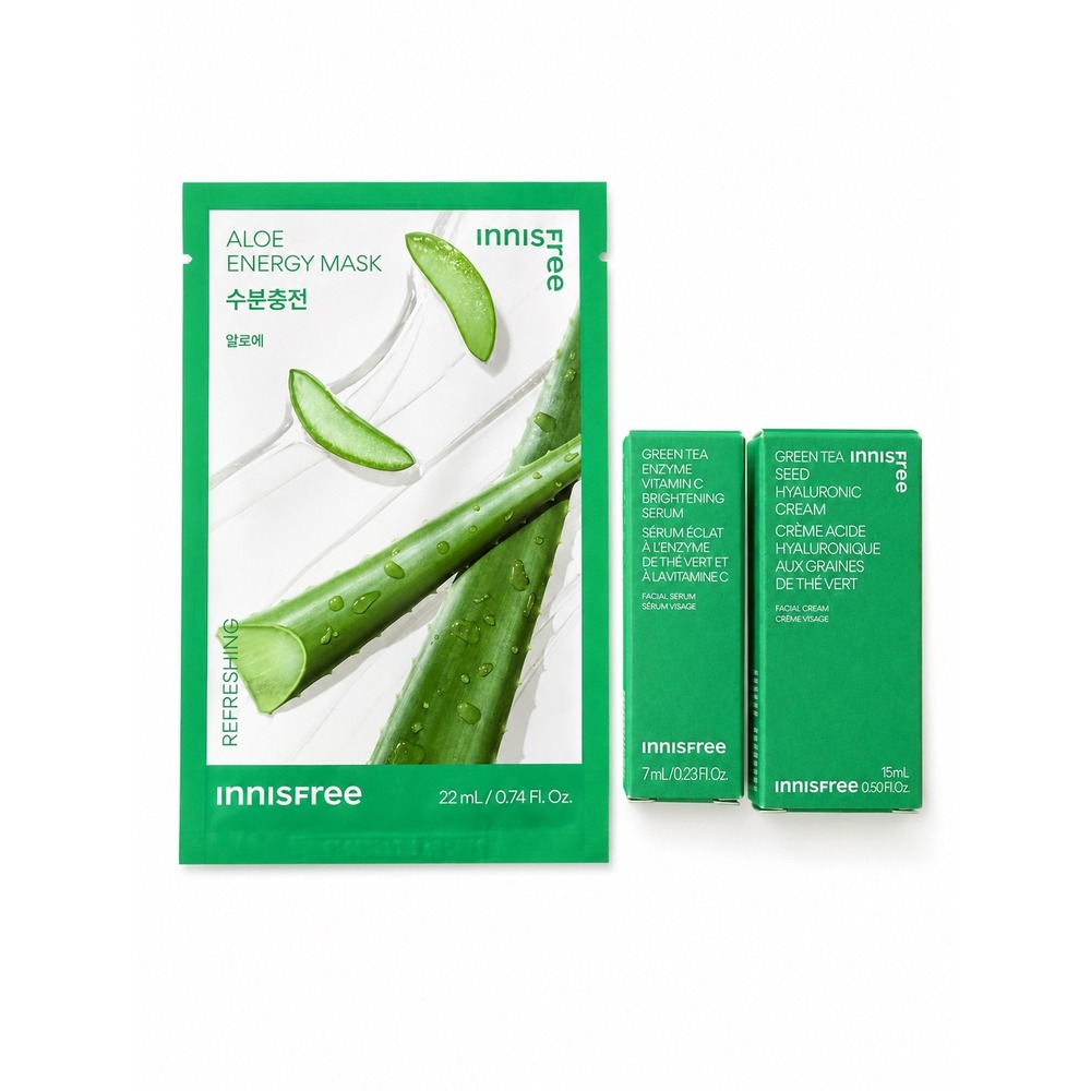 K-Beauty Innisfree Green Tea Skincare Trio Three(3) Piece Set